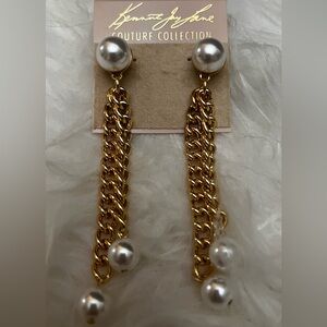 KENNETH JAY LANE Pearl Chain Earrings